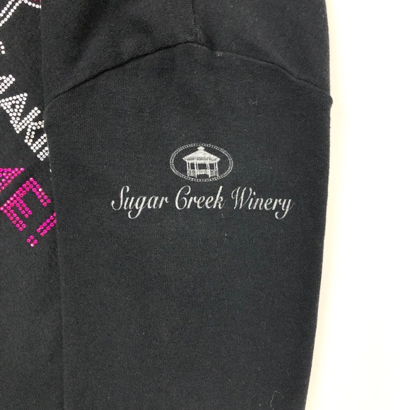 Chris’s Stuff 3/4 Sleeve Bling Humorous Wine Tee - Picture 8 of 8